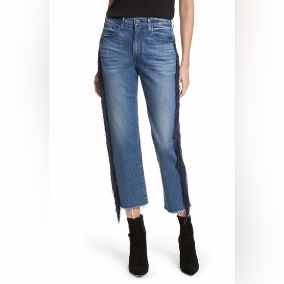 3x1 Denim - 3x1 Western Higher Ground High Rise Fringe Jeans Raw Hem size 26